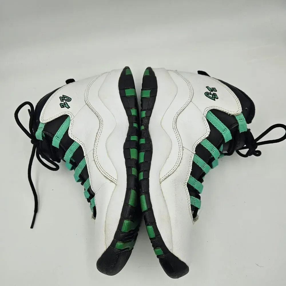 Nike Air Jordan 10 Retro Verde White Green Sneakers‎ Youth 6Y Fair Condition